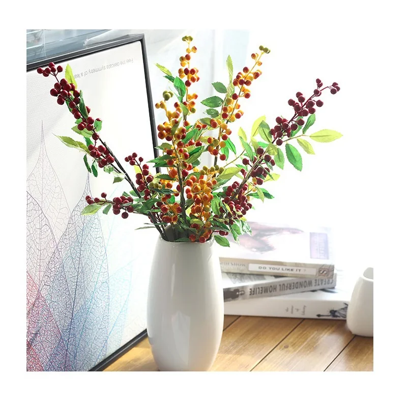 Фото 5 шт./компл. многоцветные искусственный Рождество Berry Bean ветви искусственные 5 шт./компл. многоцветные искусственный Рождество Berry Bean ветви искусственные