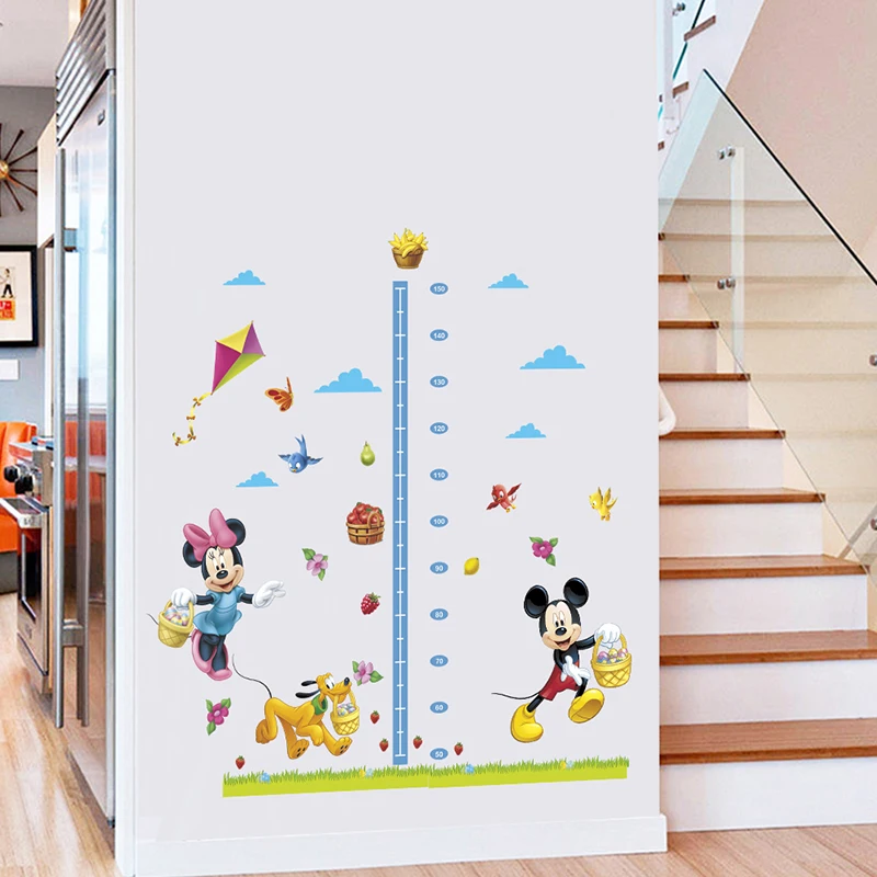 Настенная Наклейка Минни Микки Маус Disney таблица роста для детей аксессуары