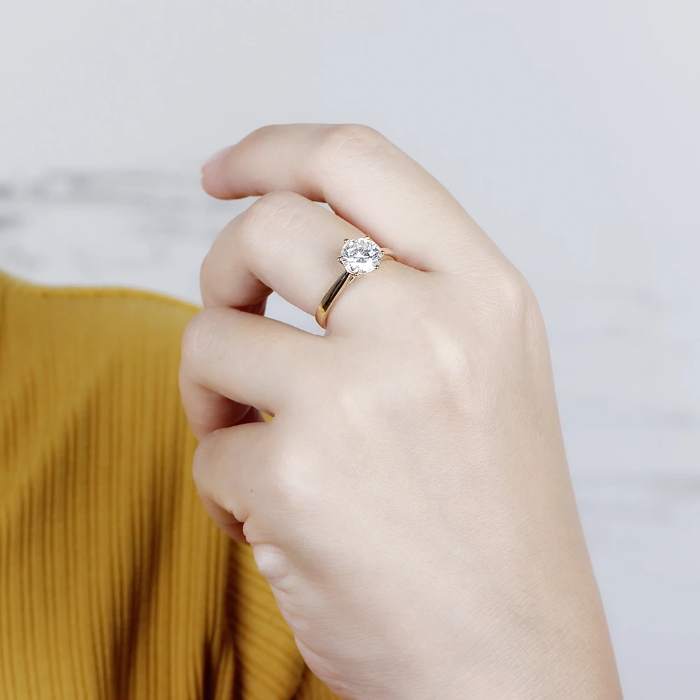Женское классическое обручальное кольцо с муассанитом 2 карата 8 мм|ring solid|ring ringring