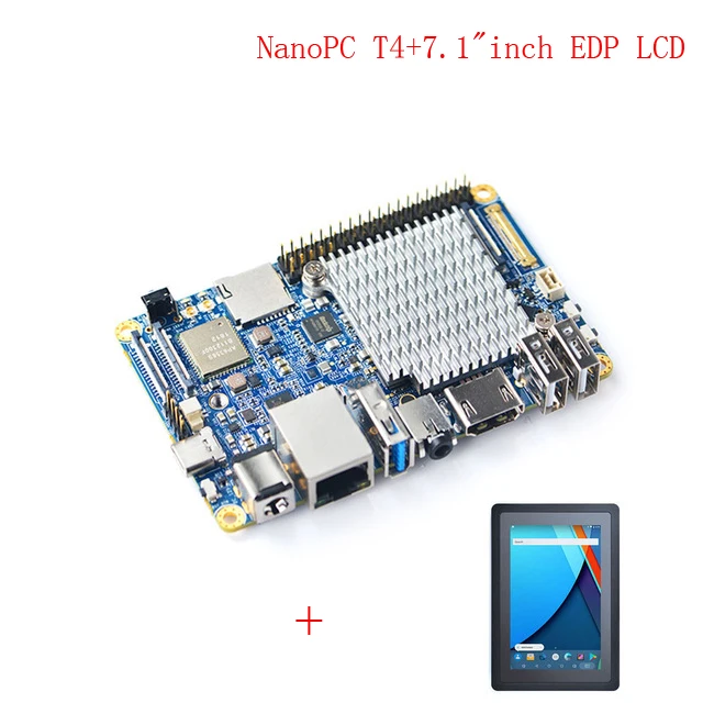 Bundle 5 NanoPC T4 с открытым исходным кодом RK3399 ARM макетная плата DDR3 ОЗУ 4 Гб Гбит/с Ethernet, Поддержка Android 8,1 Ubuntu, AI и глубокого обучения - Color: Bundle 5