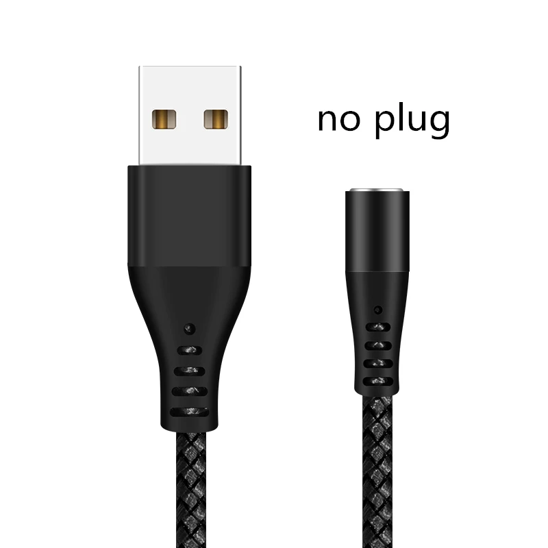 Black Cable No Plug GREENPORT Круглый Магнитный кабель Micro usb type C кабель для iphone xs max samsung S8 S9 зарядки мобильного телефона Android зарядное устройство Шнур - Цвет: Black Cable No Plug