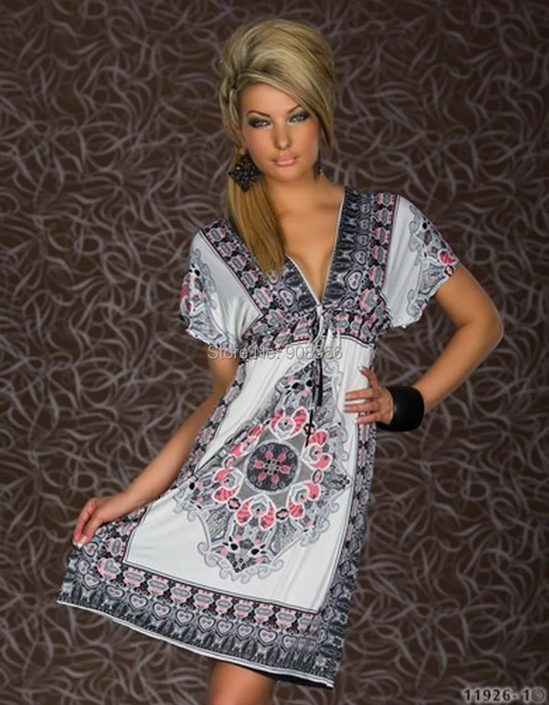 Женское платье с глубоким V образным вырезом в стиле ретро|beach dress|bohemian dressdress fashion |