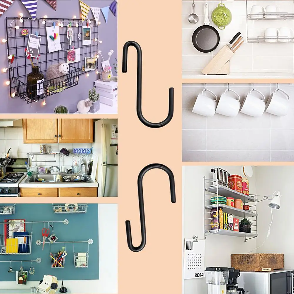 

4/8Pcs Kitchen S-shaped Hooks Stainless Steel Hanging Towel Hooks Kitchen Bathroom Wall Door Hanger Storage Holder Dropshipping
