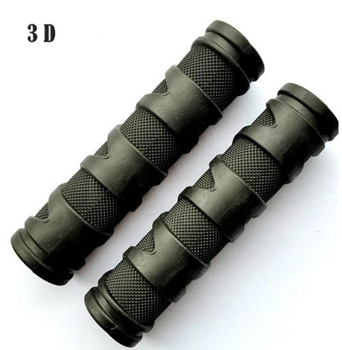 3D Rubber Style 1 пара 3D резиновый чехол для велосипедного руля мягкий легкий Противоскользящий велосипед бар ручки MTB горный велосипед ручка Защитные кожухи шины - Цвет: 3D Rubber Style