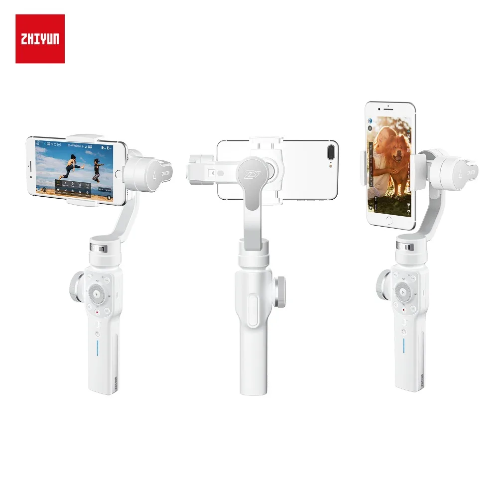 (ЕС Австралия США) 3 осевой Ручной Стабилизатор Zhiyun Smooth 4 с микрофоном для iPhone X 8 7