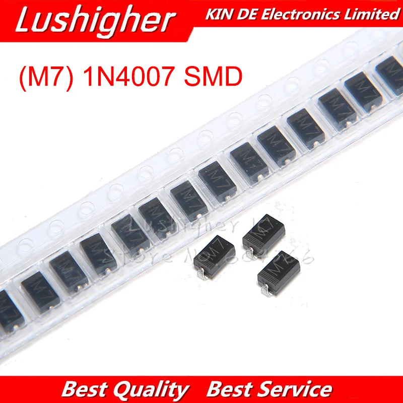 Выпрямительный диод 1N4001 M1 1N4004 M4 1N4007 M7 FR107 RS1M SMA FR207 RS2M HER108 US1M SF18 ES1J SF14 ES1D 100