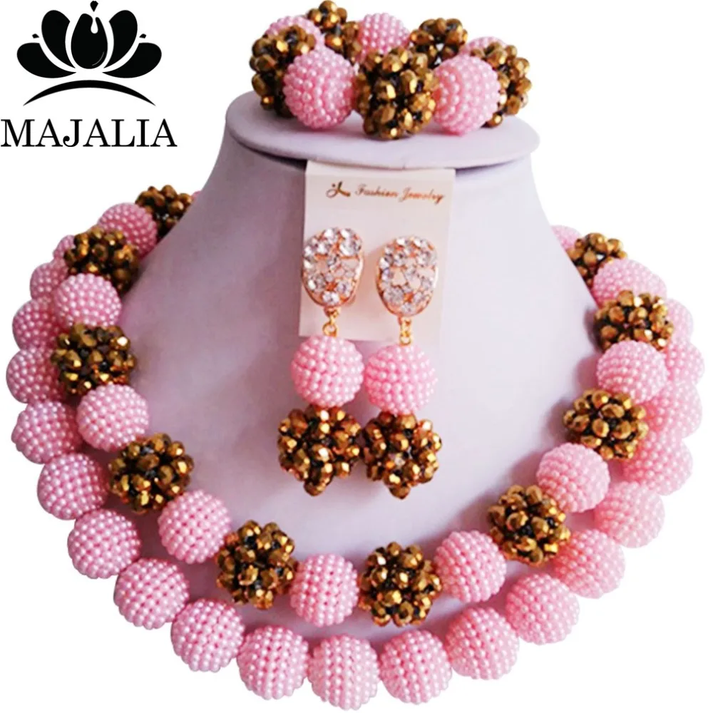 Majalia модный нигерийский Свадебный комплект ювелирных изделий с африканскими