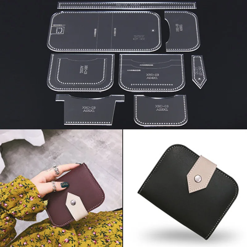 Лазерная резка Трафарет Шаблон DIY модный держатель для карт складной кошелек