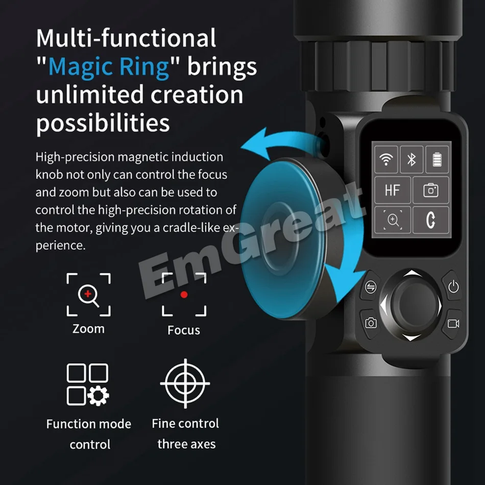 FeiyuTech AK2000 3-Axis Camera Stabilizer Gimbal with Follow Focus Ring for Sony Canon 5D Panasonic GH5 Nikon D850 2.8kg Payload |