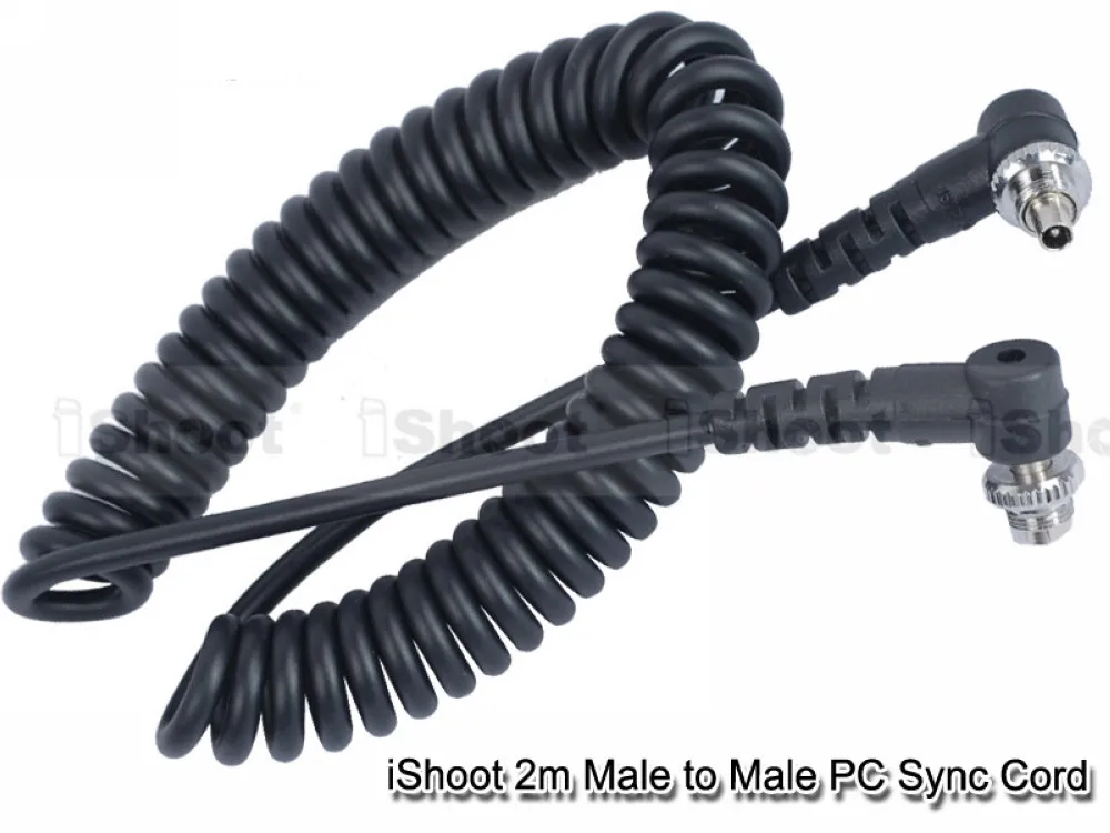 ПК со штыревыми соединителями на обоих концах и винтовым замком для вспышки Speedlite