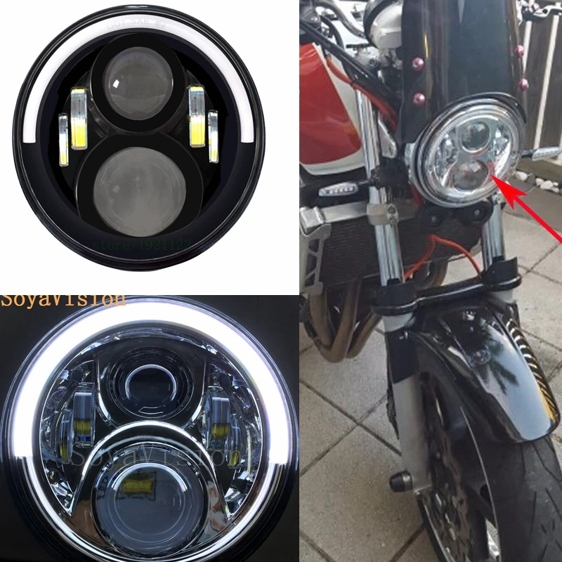 Hornet 250 600 900 VTEC VTR250 50 Вт H4 мотоциклетные белые ангельские глазки 7 &quotсветодиодные