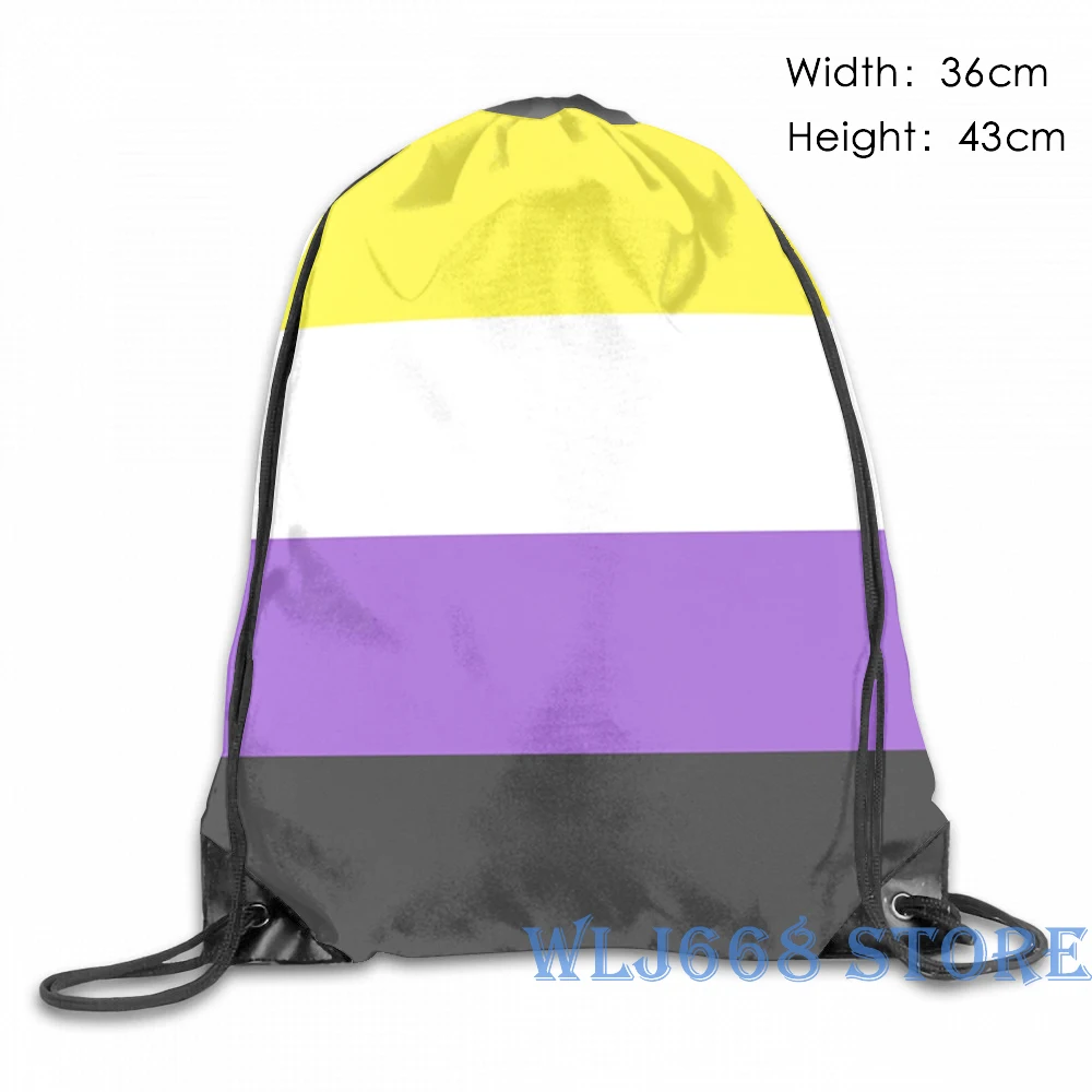 One Size Забавные графические сумки с принтом через плечо для женщин Nonbinary Flag рюкзак на одно плечо для путешествий для мужчин спортивная сумка - Цвет: One Size