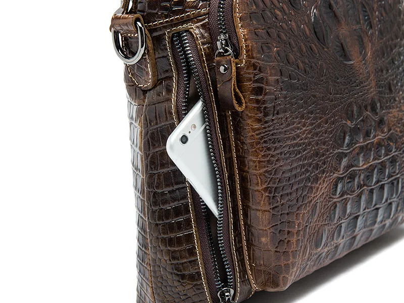 crocodile Genuine Leather Bag Men Bag Cowhide Men Crossbody Bags Men's Travel Shoulder Bags Tote ipad Briefcases Handbag