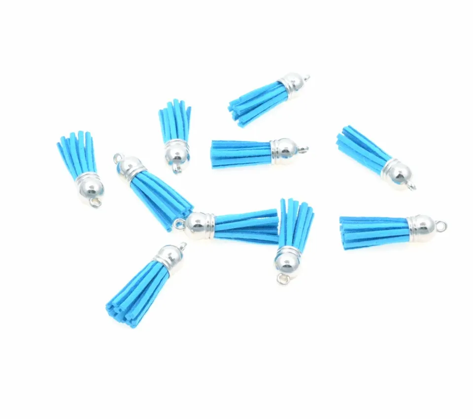 Sky blue 20 шт. 3,8 см кисточкой Винтаж кожа кисточки для Purl макраме DIY ювелирных изделий брелок для ключей телефона декоративные бретели нижнего белья кулон - Цвет: Sky blue