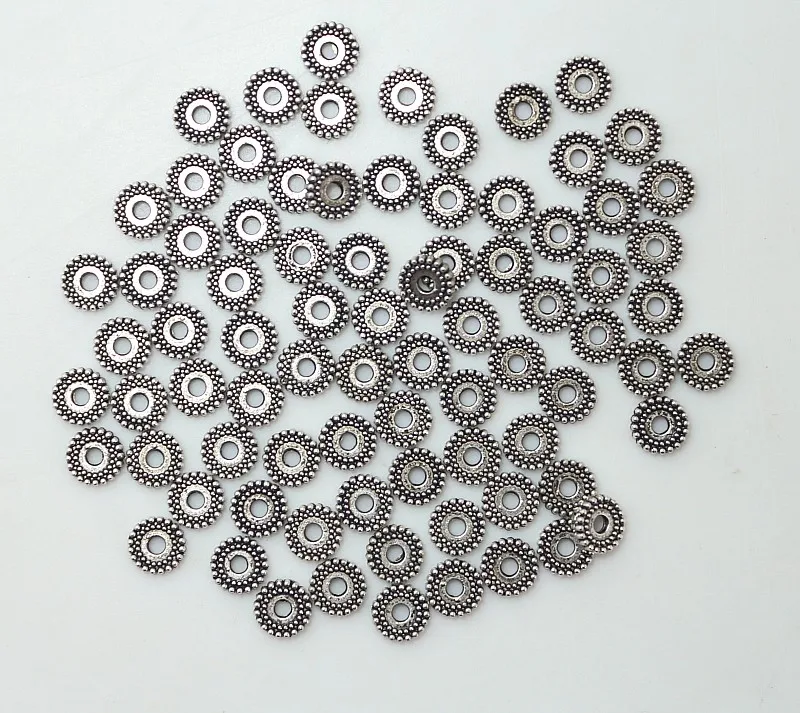 

100Pcs/lot 6MM Tibetan Silver Wheel Gear Spacer Beads for DIY jewelry making