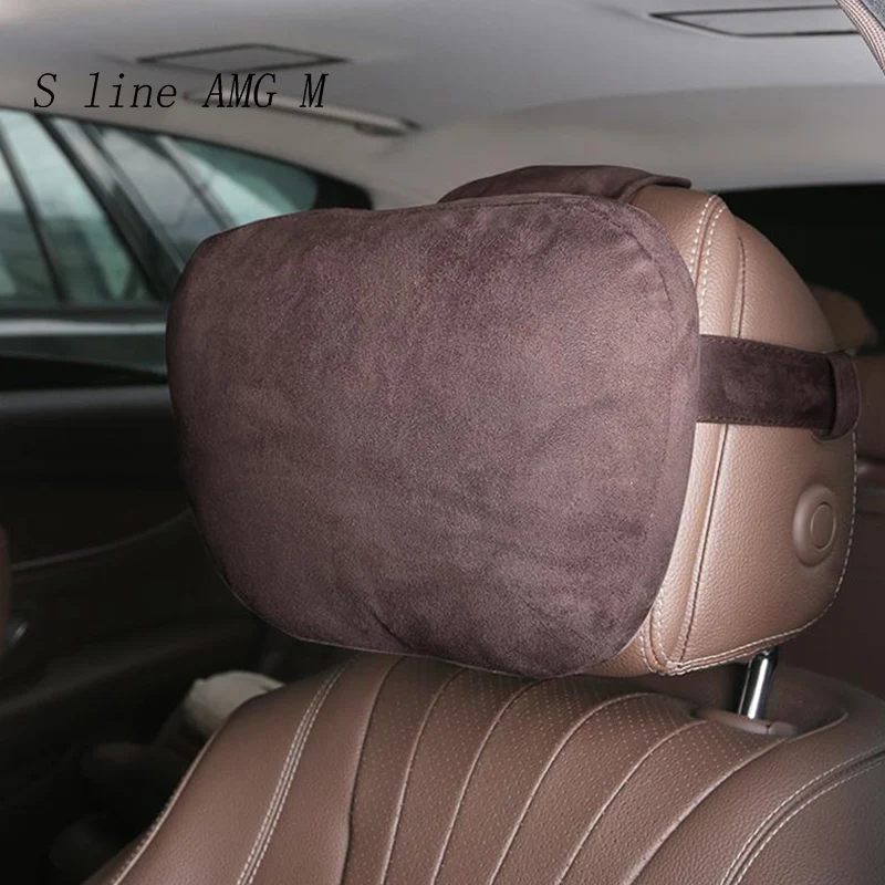 

Car Styling Headrest S Class Maybach Ultra Soft Pillow Covers For Mercedes Benz C E Class W205 W213 GLC X253 Auto Accessories