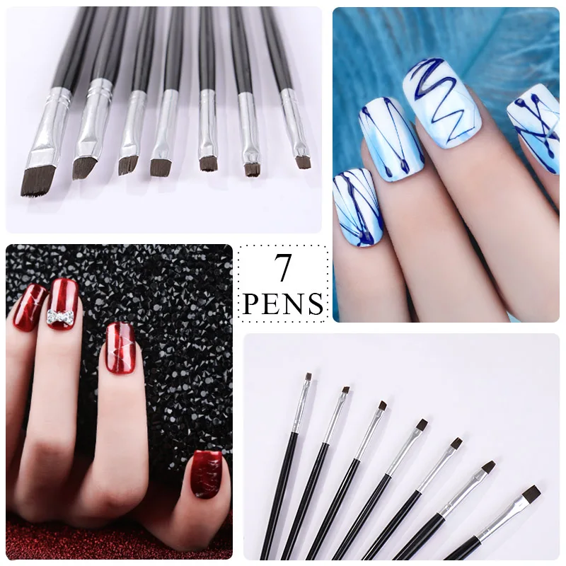 7 шт. набор кистей для дизайна ногтей гель-лака | Красота и здоровье