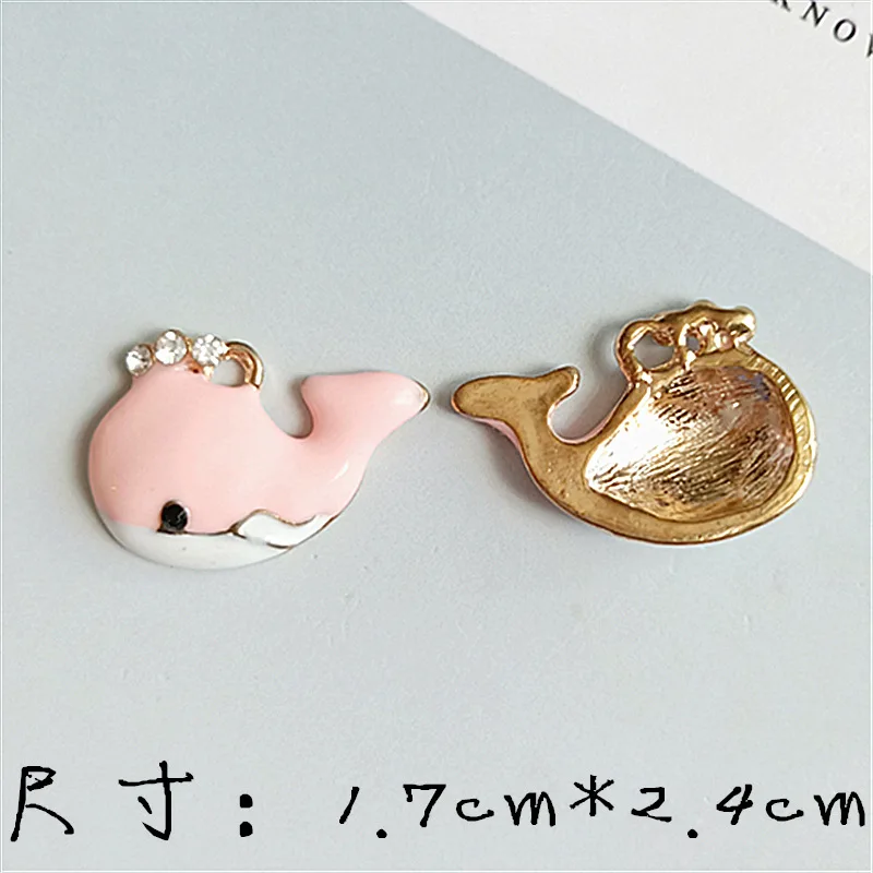 Whale 10 шт. стразы, эмалы, Кит, Бабочка, амулеты, сделай сам, ручная работа, для изготовления волос, ожерелье, серьги, ювелирные изделия, кулон, материал, аксессуары - Окраска металла: Whale