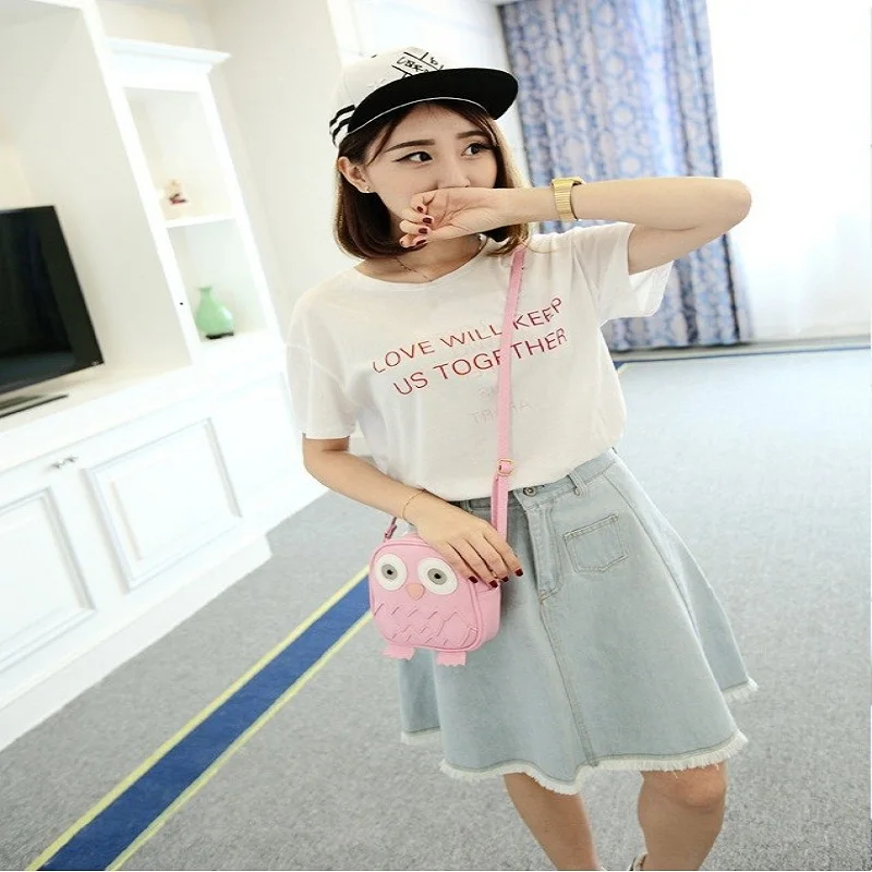 

2019 New Fashion Cartoon Design Owl Women Women Bag Messenger Bags Female Crossbody Shoulder Teenager Girls Bag Wallet DY133-C