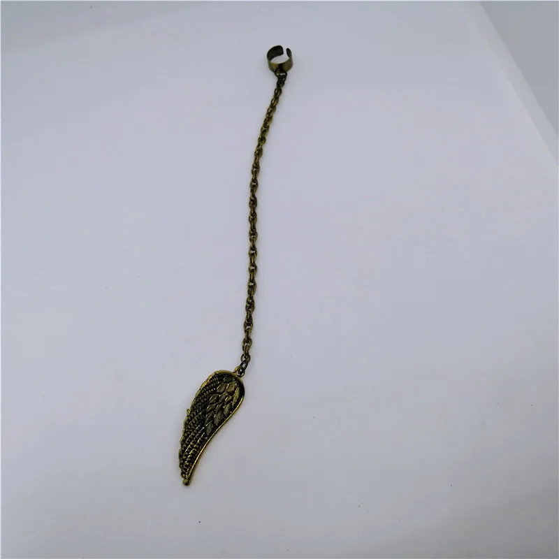 Серьги-клипсы женские в стиле ретро клипсы с цепочкой панк ангельскими крыльями