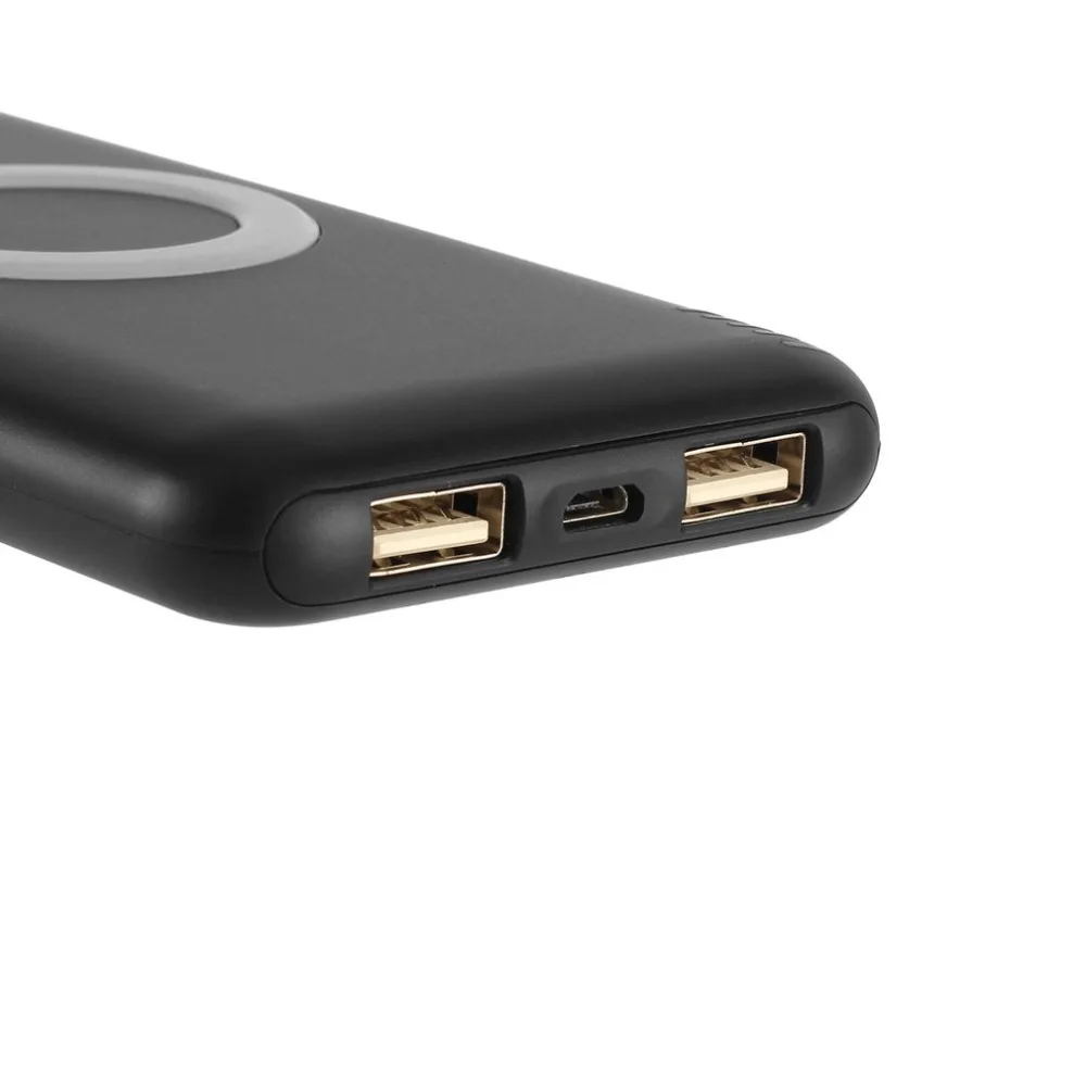 Qi Беспроводной Зарядное устройство Мощность Bank Dual USB внешний Батарея для iphone XS Max XR X 8 плюс samsung Примечание 8 s9 S8 Быстрая зарядка