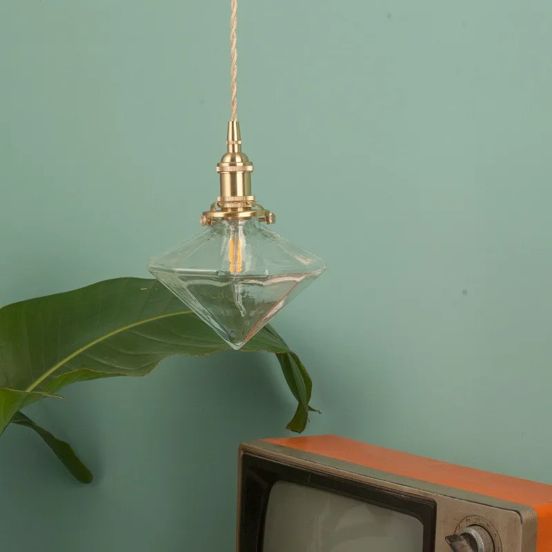 Американский чистый медь стекло Droplight Лофт стиль винтажные светодиодные