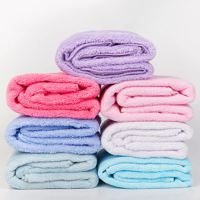 Модное женское полотенце из кораллового бархата впитывающее сухое для рук розово красное банное всего тела