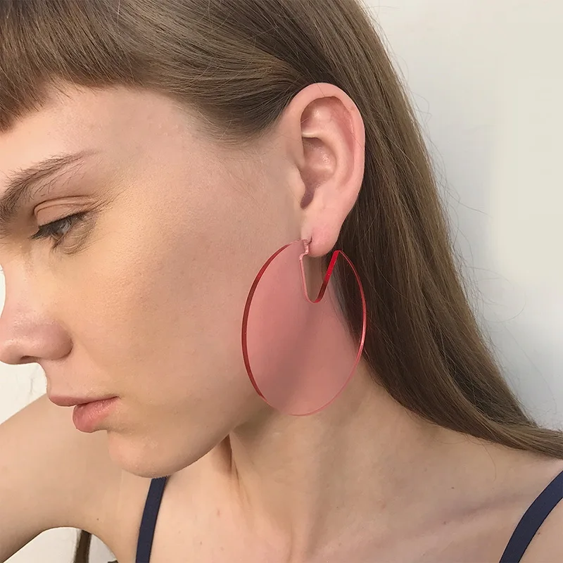 Классический дизайн акриловые многоцветные прозрачные серьги в форме торта