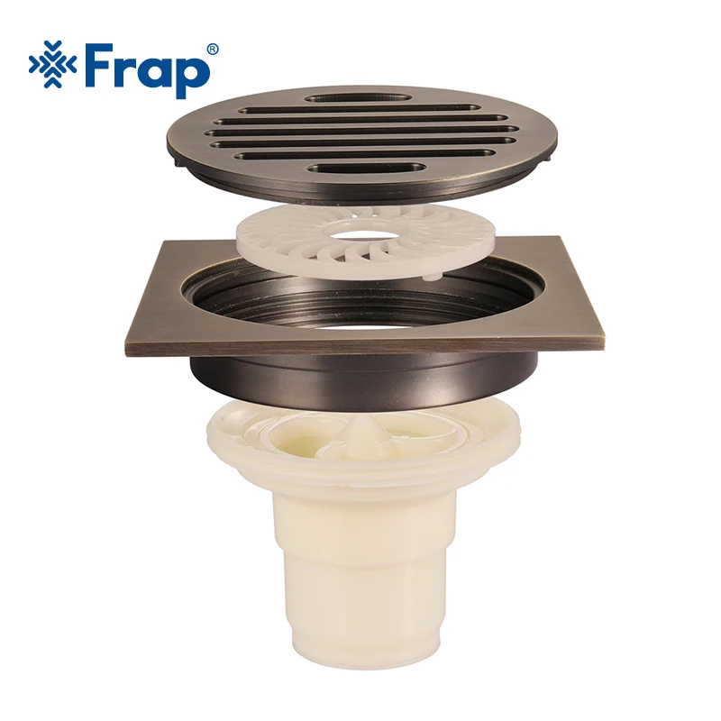 

Frap Hot Sale 10cm Floor Drain Antique Brass Shower Floor Drain Bathroom Deodorant Square Waste Drain Strainer Cover GrateY38079