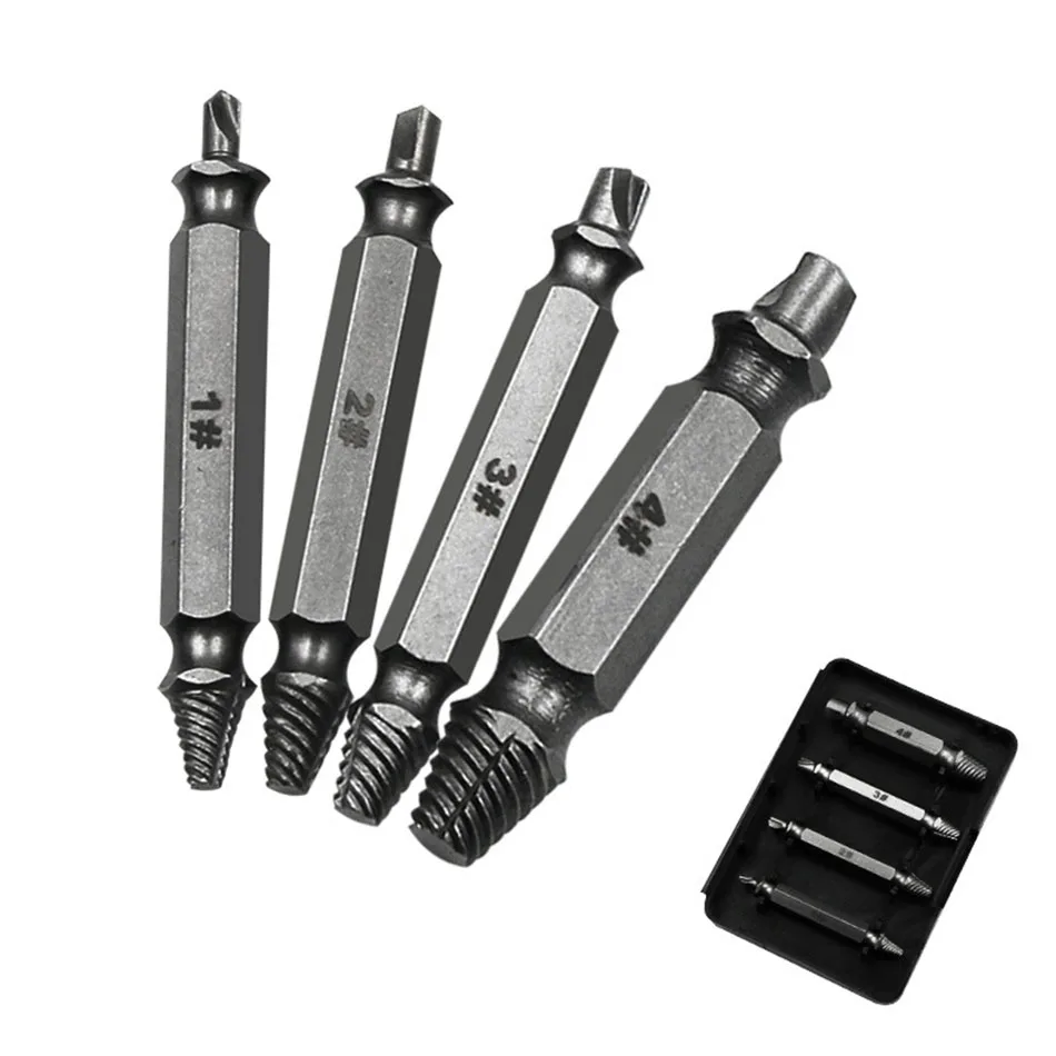 HSS 4341 sdouble концевые поврежденные шнековые экстракты или сломанные головки поломки экстракторы экипажей деревянные болты инструмент для удаления экстракта сверла - Цвет: S2 box packed