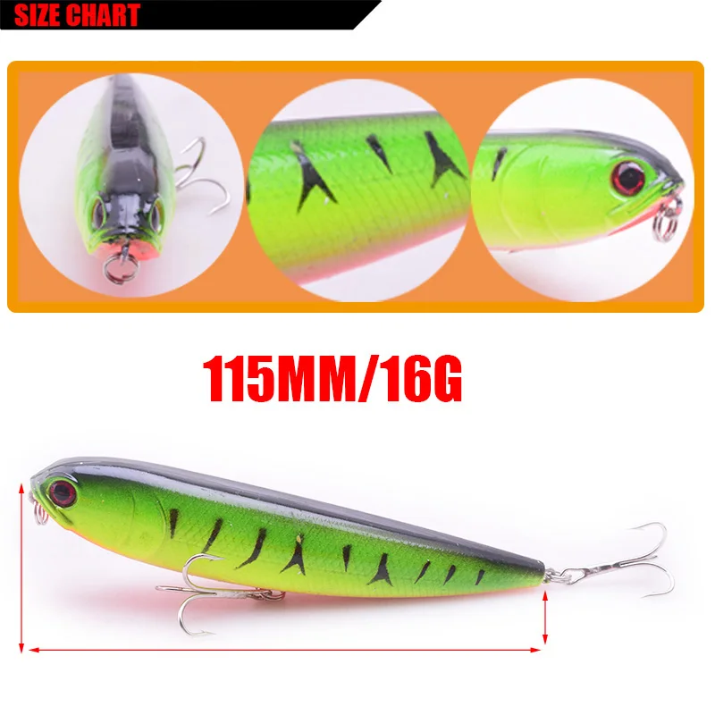 1 шт. Воблер Topwater приманка для рыбной ловли с поверхностью окуня и щуки 110 мм 16 г