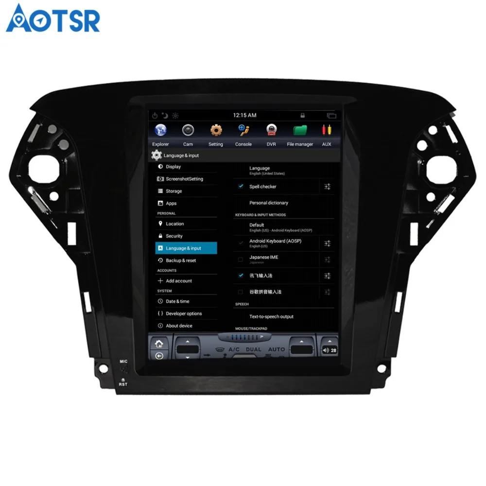 Автомобильный DVD плеер Aotsr Android 7 1 в стиле Tesla с GPS навигацией для Ford Mondeo 2007 2012 navi