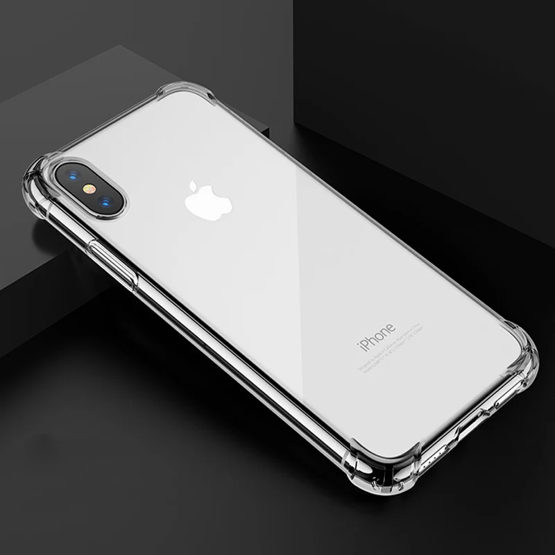 Тяжелый защитный чехол для телефона iPhone 8 7 6 6s Plus прозрачный мягкий ТПУ s задняя
