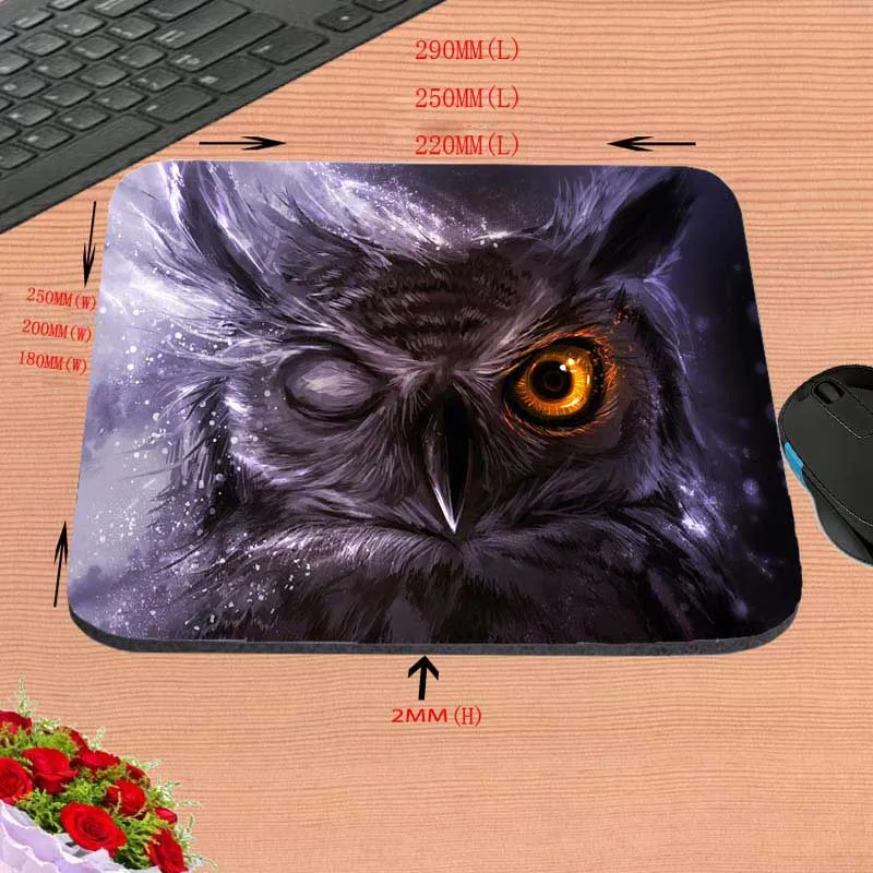 Лучшее качество коврик для мыши на заказ двух сов рисования картин красивый