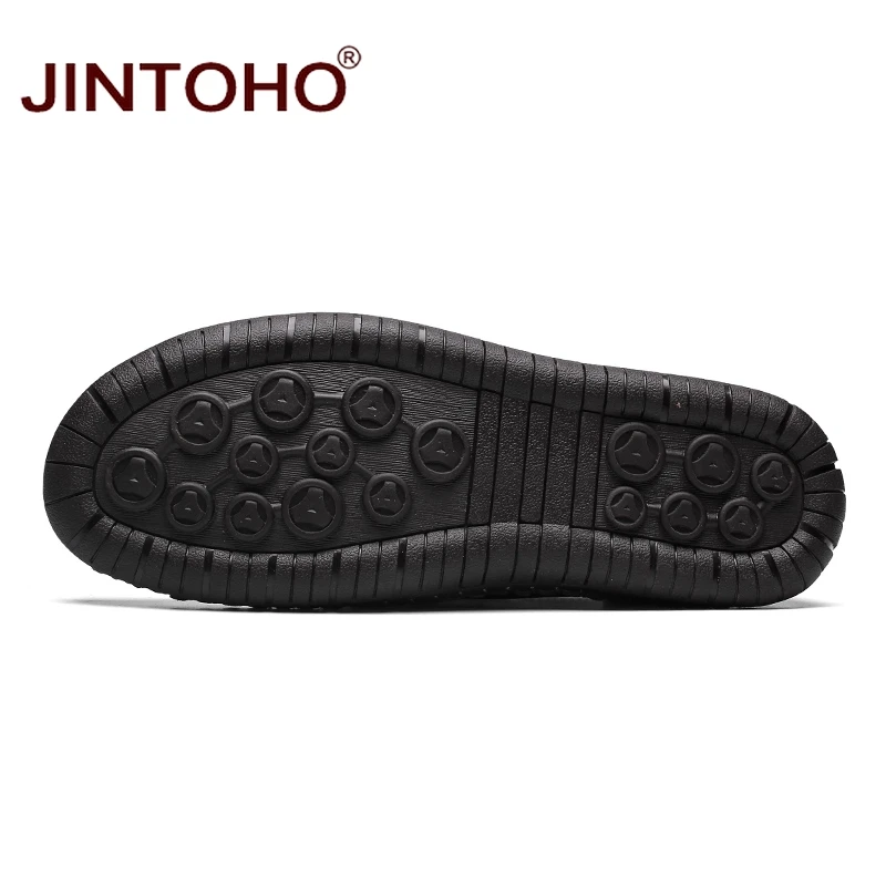 Мужская обувь JINTOHO из натуральной кожи без шнуровки модные мужские туфли