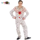 Страшные костюмы на Хэллоуин Eraspooky для взрослых, мужской костюм для вечевечерние, американская история ужасов, извилистый клоун, пальто и штаны, маска