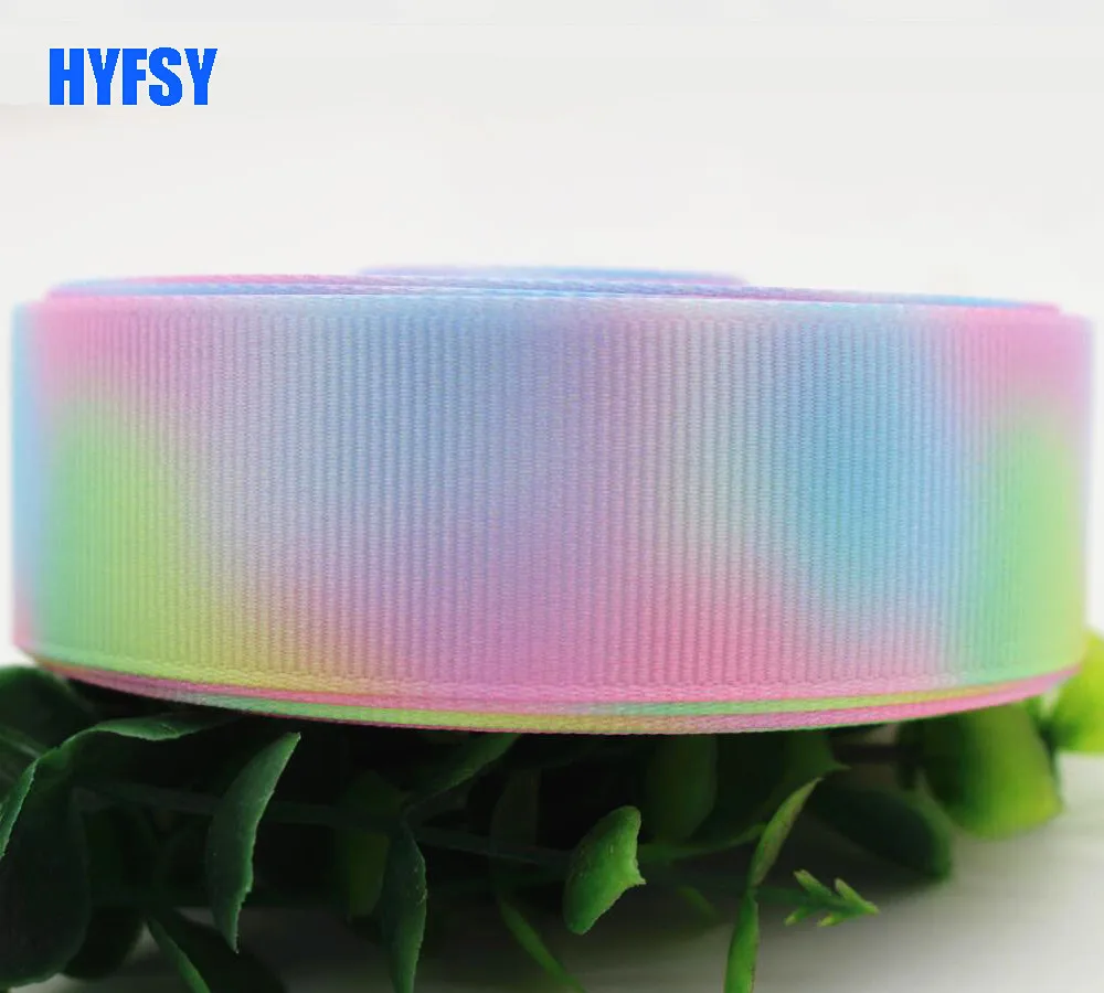 Hyfsy 10002 градиент цвета ленты 10 ярдов 25 мм DIY волос лук материалы подарочная упаковка корсажные ленты