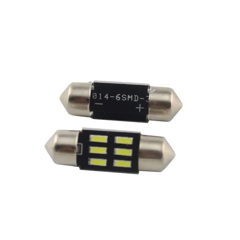 2x12 В белый авто 28 мм 31 мм 4014 чип 6-SMD Лампы для чтения гирлянда козырек от солнца косметическое зеркало светодио дный лампочки 6615F 3175