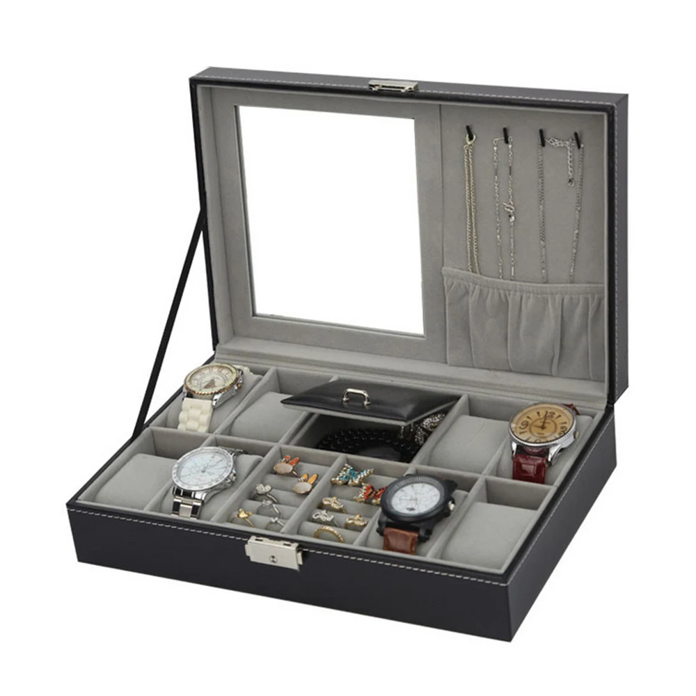 Way deng-многофункциональная черная кожаная бархатная коробка с металлическим