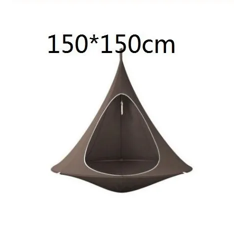 Dark brown 150cm UFO форма вигвама Дерево Висячие шелкопряда кокон качели стул для детей и взрослых Крытый открытый гамак палатка Hamaca патио мебель - Цвет: Dark brown 150cm