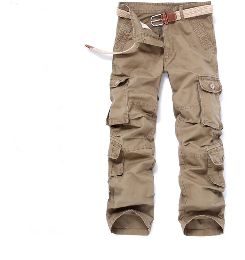 Брюки мужские однотонные повседневные Хлопковые Штаны для инструментов тяжелые