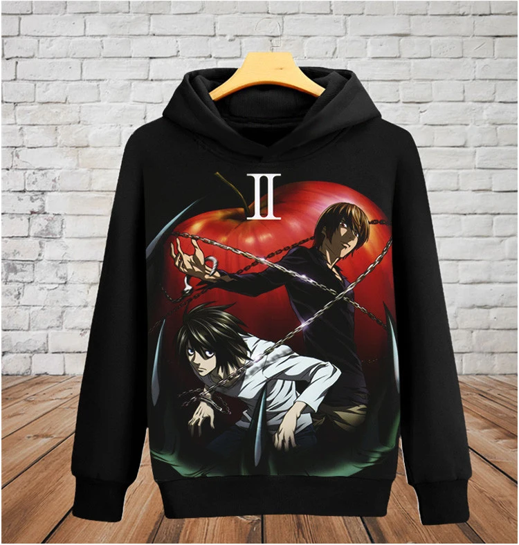Толстовка с капюшоном для мужчин и мальчиков японский аниме смерти|death note hoodie|hoodies