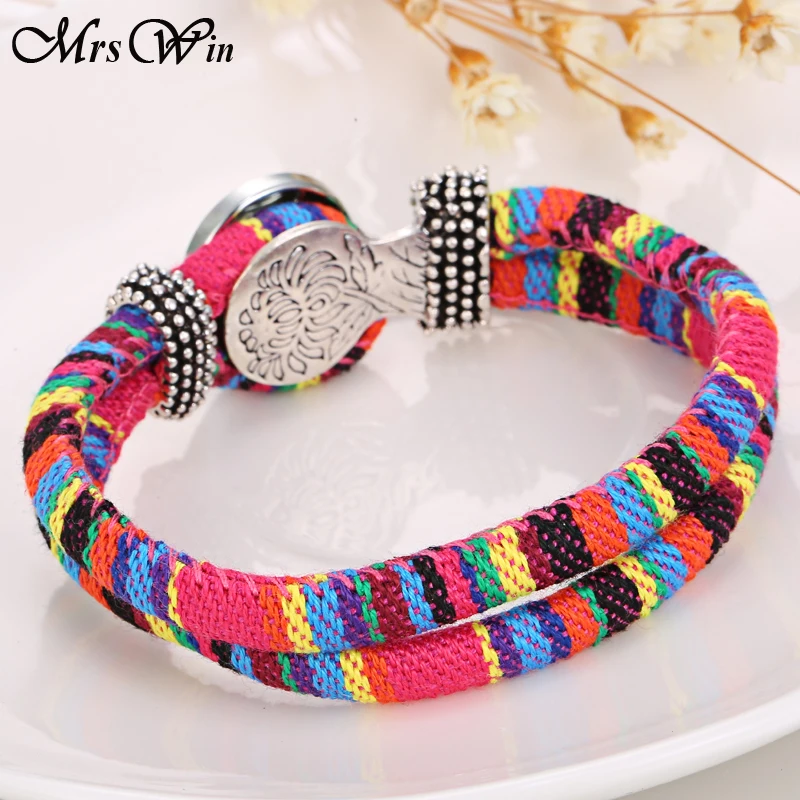 10 шт./лот оптовая продажа богемные браслеты с застежкой для женщин плетеный