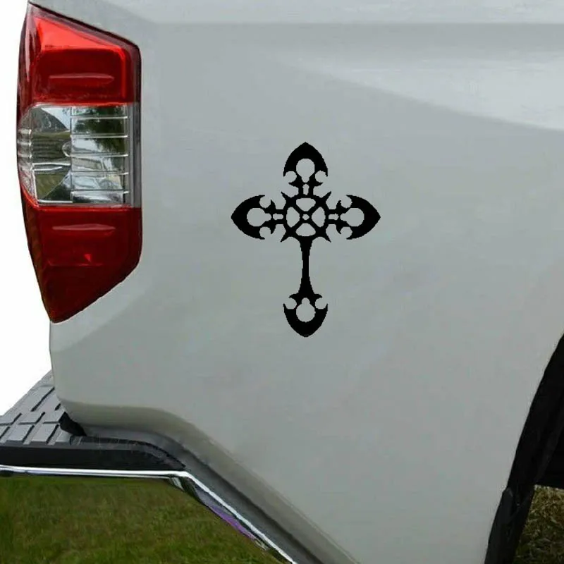 

YJZT 9.8CM*12.7CM Cross Jesus Vinyl Car Motorcycle Personality Sticker Decals Black/Silver C13-000341