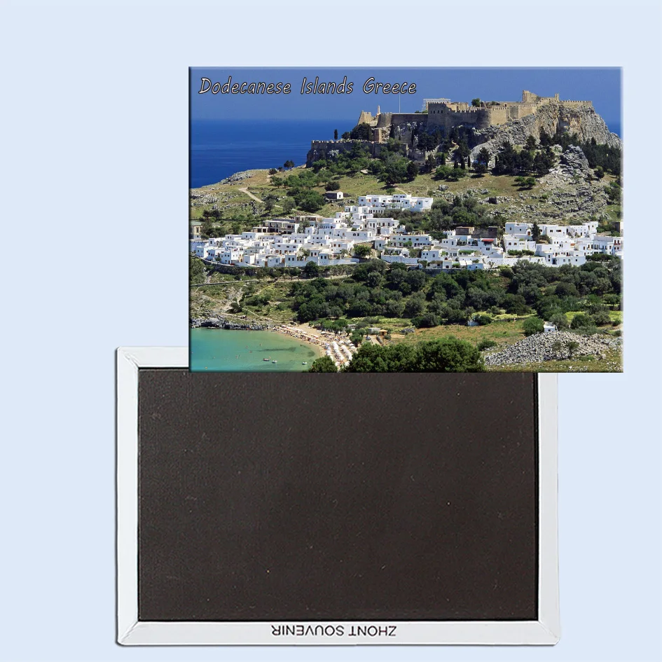 

Lindos, Rhodes, Dodecanese Islands, Greece, Magnetic refrigerator stickers, tourist souvenirs, small gifts 24745