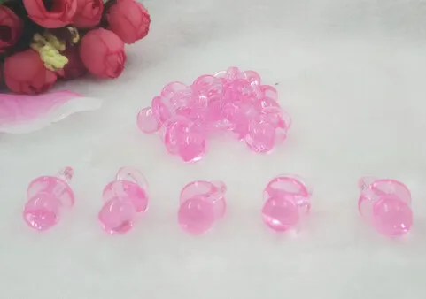 50pcs Новинка; 10/20 штук прозрачный синий или розовый Пластик мини соски-пустышки ожерелья для мальчика или девочки Baby Shower Свадебные украшения/Свадебные сувениры - Цвет: 50pcs