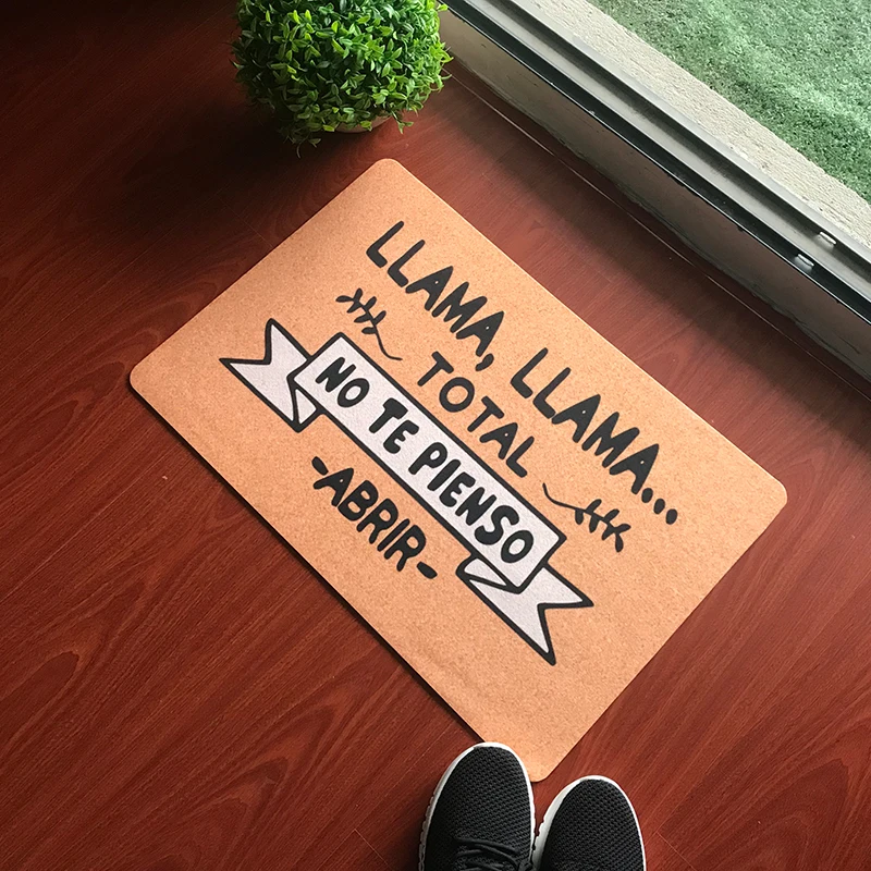 Противоскользящий смешной испанский коврик LLAMA Tote NO TE PIENSO ABRIR на заказ Добро пожаловать Коврики для спальни