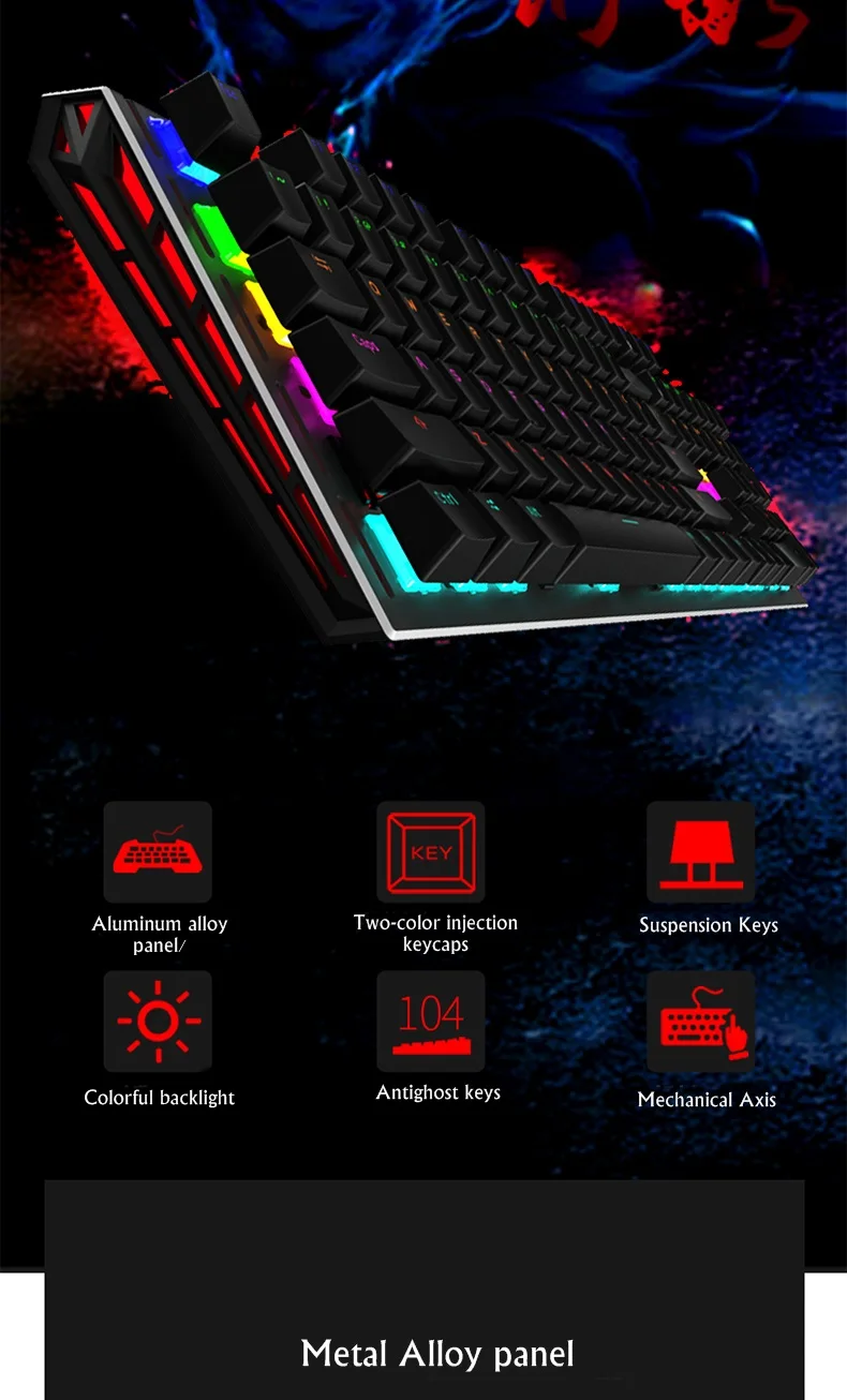 Royal Kludge RK Mirage USB Проводная эргономичная Механическая игровая клавиатура с подставкой для рук черная, синяя, красная, коричневая ось