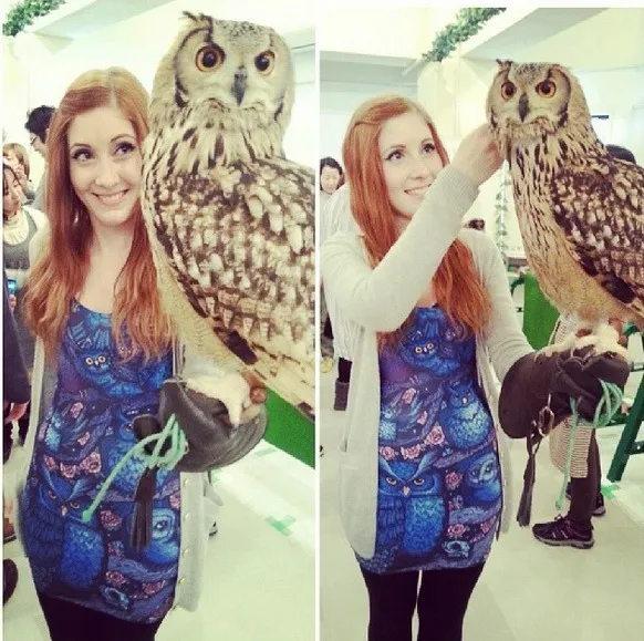 fashion G23 2014 New Women Clothings Summer Vest tops Galaxy Midnight Owl Dress free shipping | Женская одежда