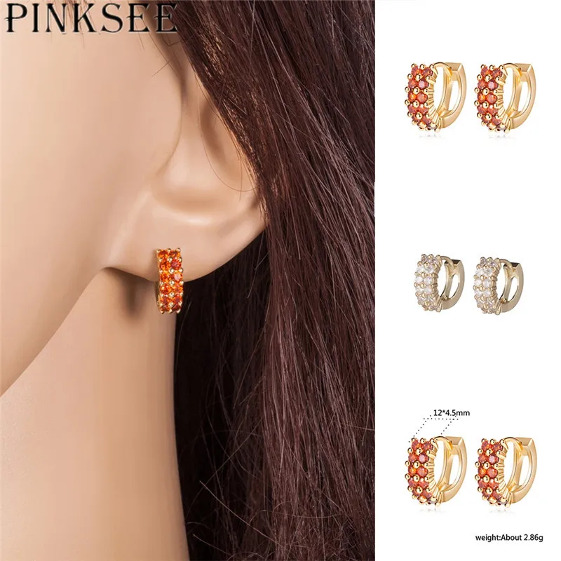 Pinksee 1 пара модные серьги Ясно Цирконий Для женщин Изделия Элегантные Крошечный